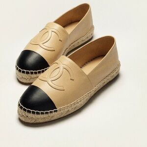 Chanel Leather Espadrilles Flat
